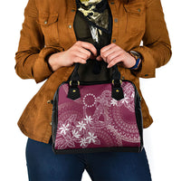 Maroon Kuki Airani Tapakau Shoulder Handbag Tribal Anchor Mix Tiare