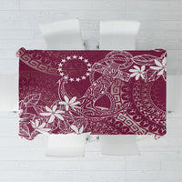 Maroon Kuki Airani Tapakau Tablecloth Tribal Anchor Mix Tiare