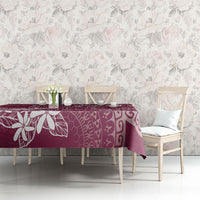 Maroon Kuki Airani Tapakau Tablecloth Tribal Anchor Mix Tiare