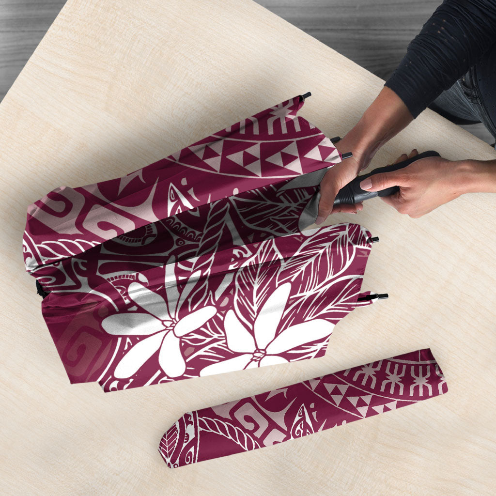 Maroon Kuki Airani Tapakau Umbrella Tribal Anchor Mix Tiare