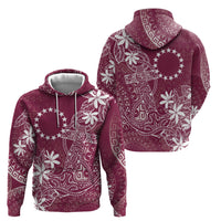 Maroon Kuki Airani Tapakau Zip Hoodie Tribal Anchor Mix Tiare