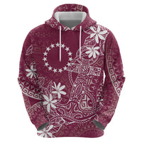 Maroon Kuki Airani Tapakau Zip Hoodie Tribal Anchor Mix Tiare