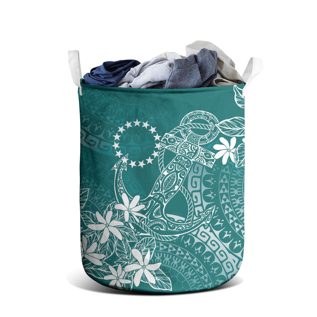Teal Kuki Airani Tapakau Laundry Basket Tribal Anchor Mix Tiare