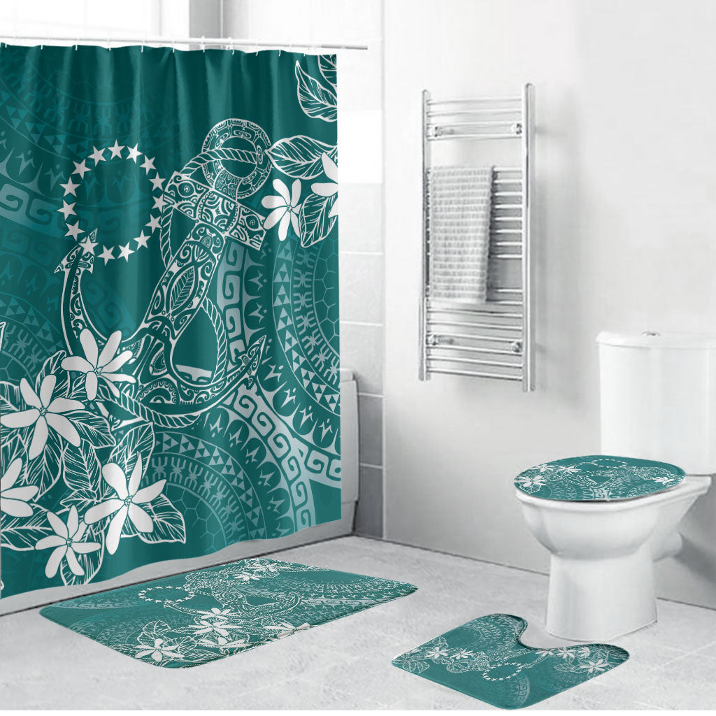 Teal Kuki Airani Tapakau Bathroom Set Tribal Anchor Mix Tiare