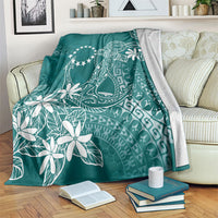 Teal Kuki Airani Tapakau Blanket Tribal Anchor Mix Tiare