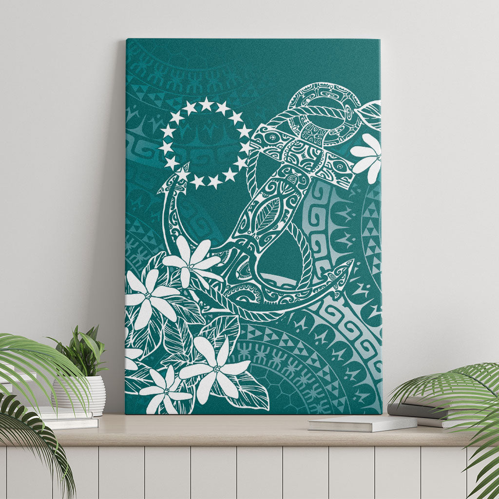 Teal Kuki Airani Tapakau Canvas Wall Art Tribal Anchor Mix Tiare LT7 - Polynesian Pride