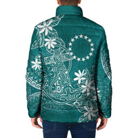 Teal Kuki Airani Tapakau Padded Jacket Tribal Anchor Mix Tiare