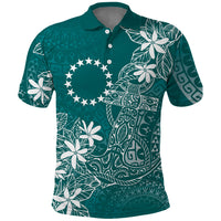 Teal Kuki Airani Tapakau Polo Shirt Tribal Anchor Mix Tiare