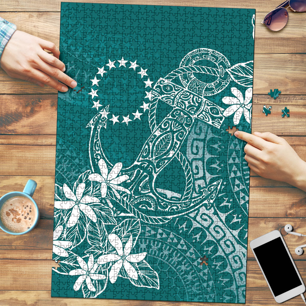 Teal Kuki Airani Tapakau Puzzle Tribal Anchor Mix Tiare
