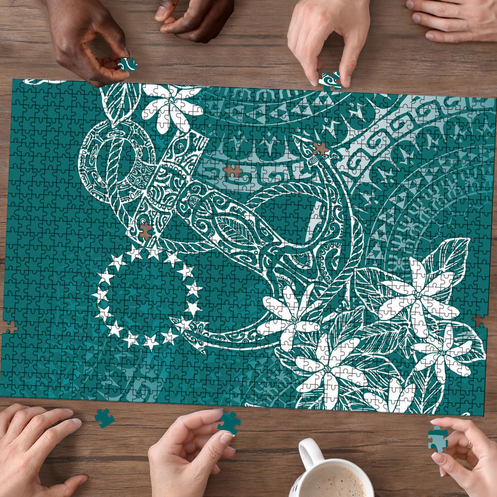 Teal Kuki Airani Tapakau Puzzle Tribal Anchor Mix Tiare