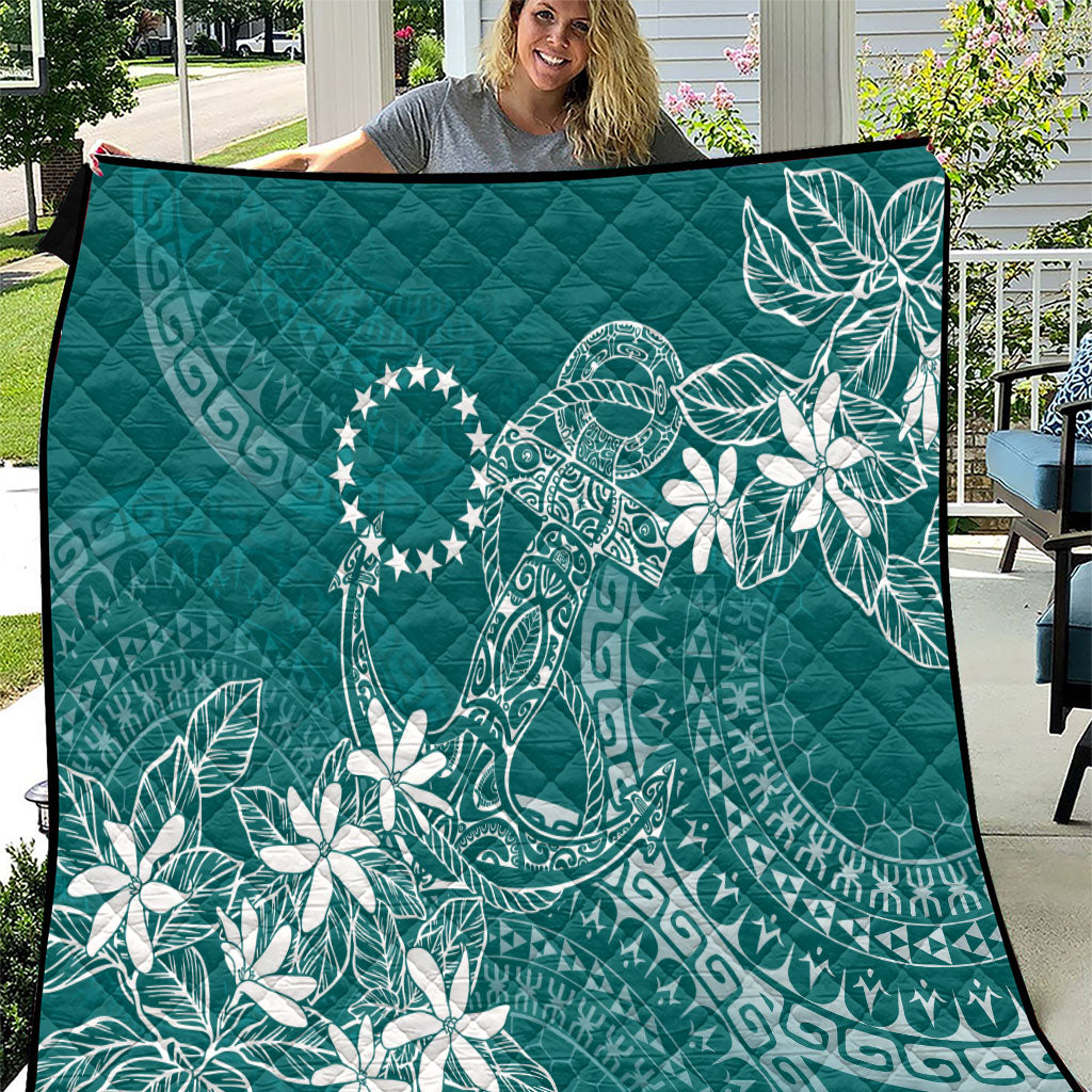 Teal Kuki Airani Tapakau Quilt Tribal Anchor Mix Tiare