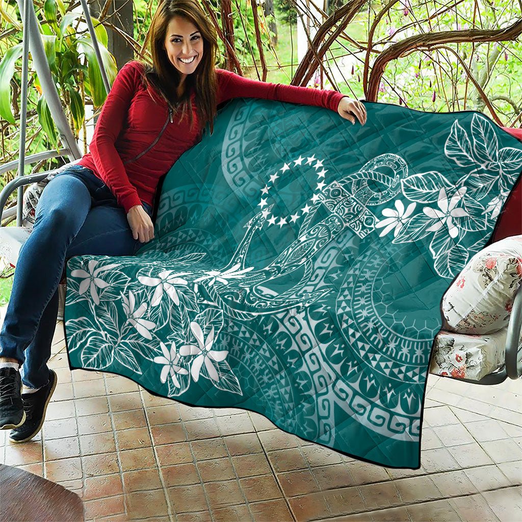 Teal Kuki Airani Tapakau Quilt Tribal Anchor Mix Tiare