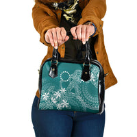 Teal Kuki Airani Tapakau Shoulder Handbag Tribal Anchor Mix Tiare LT7 One Size Teal - Polynesian Pride