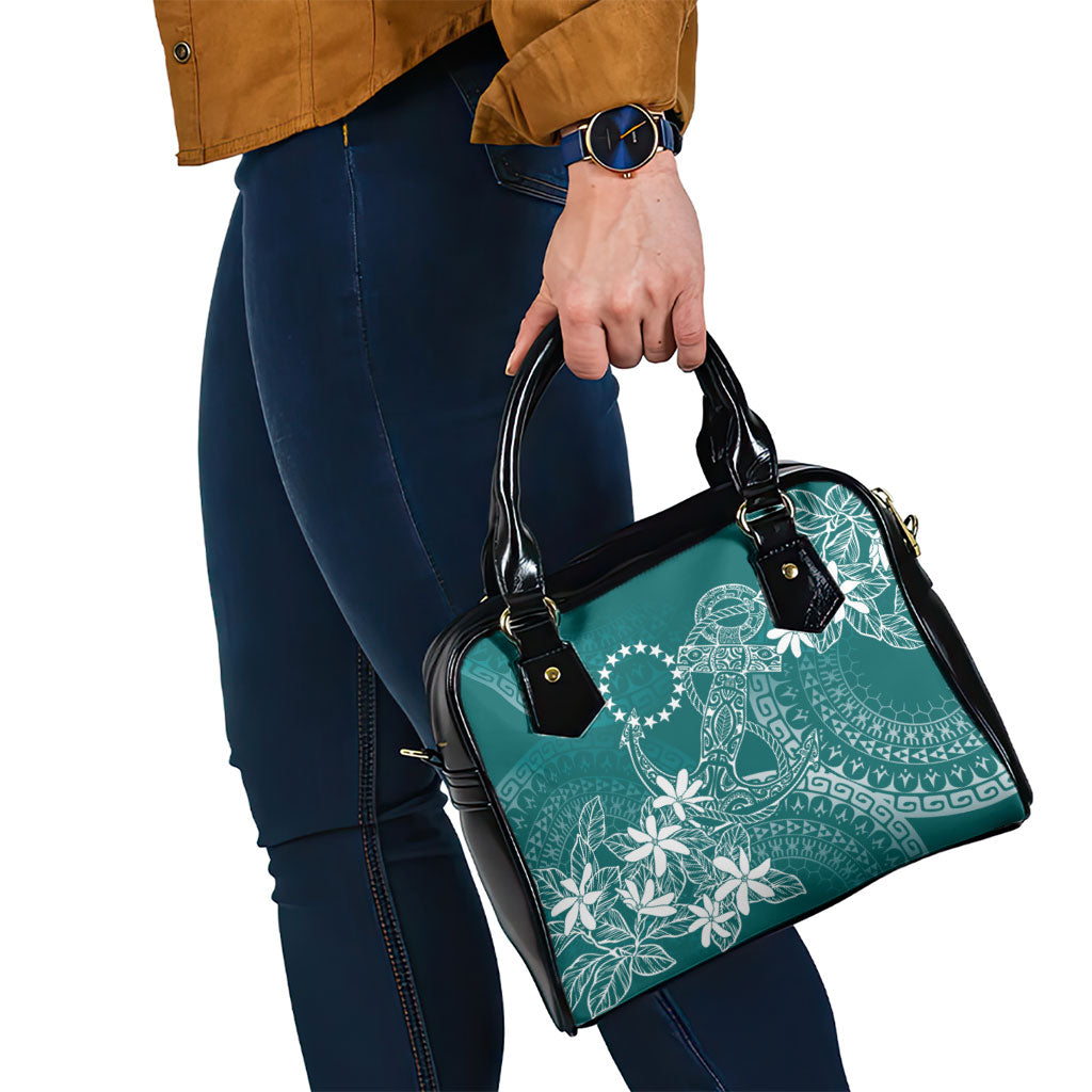 Teal Kuki Airani Tapakau Shoulder Handbag Tribal Anchor Mix Tiare LT7 - Polynesian Pride