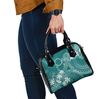 Teal Kuki Airani Tapakau Shoulder Handbag Tribal Anchor Mix Tiare LT7 - Polynesian Pride