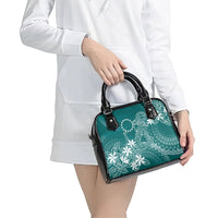 Teal Kuki Airani Tapakau Shoulder Handbag Tribal Anchor Mix Tiare LT7 - Polynesian Pride