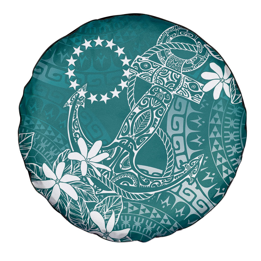Teal Kuki Airani Tapakau Spare Tire Cover Tribal Anchor Mix Tiare