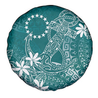 Teal Kuki Airani Tapakau Spare Tire Cover Tribal Anchor Mix Tiare
