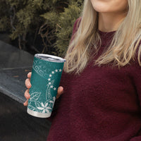 Teal Kuki Airani Tapakau Tumbler Cup Tribal Anchor Mix Tiare
