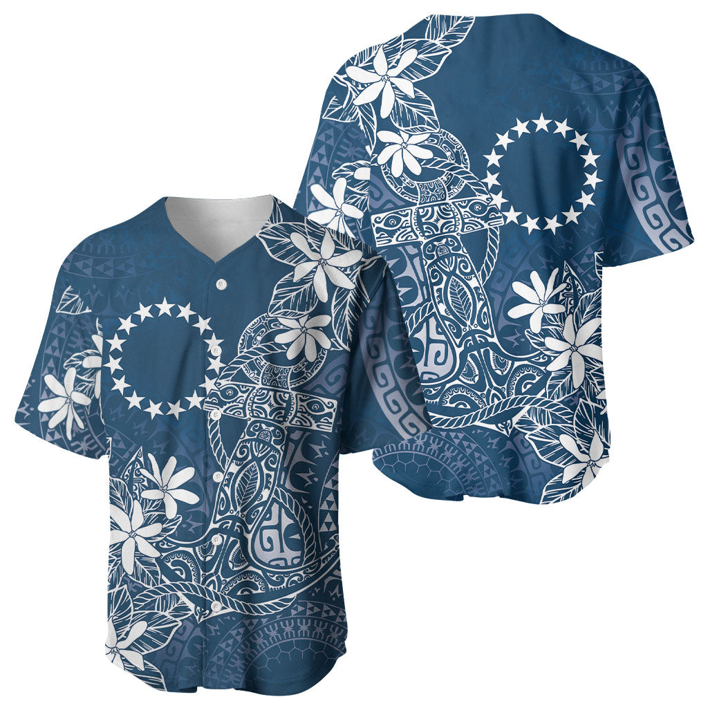 Navy Kuki Airani Tapakau Baseball Jersey Tribal Anchor Mix Tiare