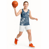 Navy Kuki Airani Tapakau Basketball Jersey Tribal Anchor Mix Tiare LT7 - Polynesian Pride