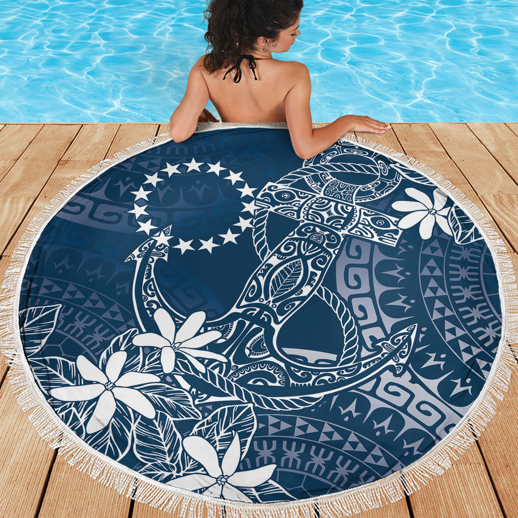 Navy Kuki Airani Tapakau Beach Blanket Tribal Anchor Mix Tiare