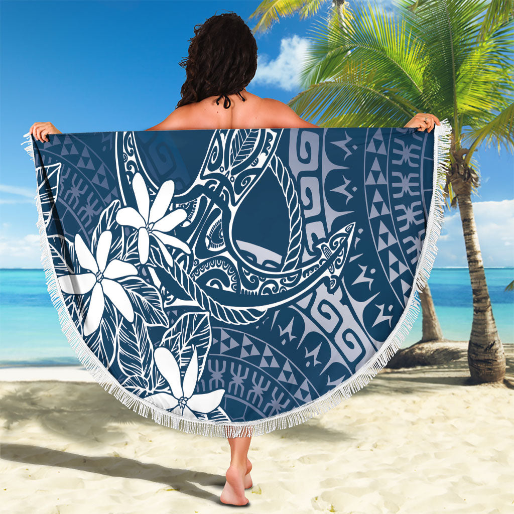 Navy Kuki Airani Tapakau Beach Blanket Tribal Anchor Mix Tiare