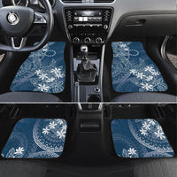 Navy Kuki Airani Tapakau Car Mats Tribal Anchor Mix Tiare LT7 Set 4pcs Navy - Polynesian Pride