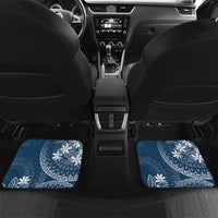 Navy Kuki Airani Tapakau Car Mats Tribal Anchor Mix Tiare LT7 Set 2pcs - Back Navy - Polynesian Pride
