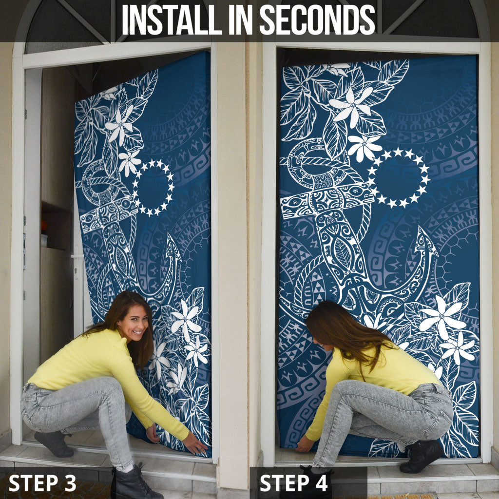 Navy Kuki Airani Tapakau Door Cover Tribal Anchor Mix Tiare