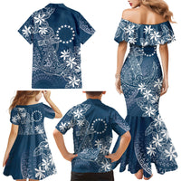 Navy Kuki Airani Tapakau Family Matching Mermaid Dress and Hawaiian Shirt Tribal Anchor Mix Tiare LT7 - Polynesian Pride