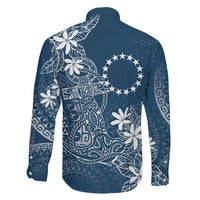 Navy Kuki Airani Tapakau Family Matching Off Shoulder Short Dress and Hawaiian Shirt Tribal Anchor Mix Tiare LT7 - Polynesian Pride
