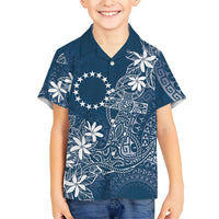 Navy Kuki Airani Tapakau Family Matching Puletasi and Hawaiian Shirt Tribal Anchor Mix Tiare LT7 Son's Shirt Navy - Polynesian Pride