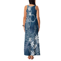 Navy Kuki Airani Tapakau Family Matching Tank Maxi Dress and Hawaiian Shirt Tribal Anchor Mix Tiare LT7 - Polynesian Pride