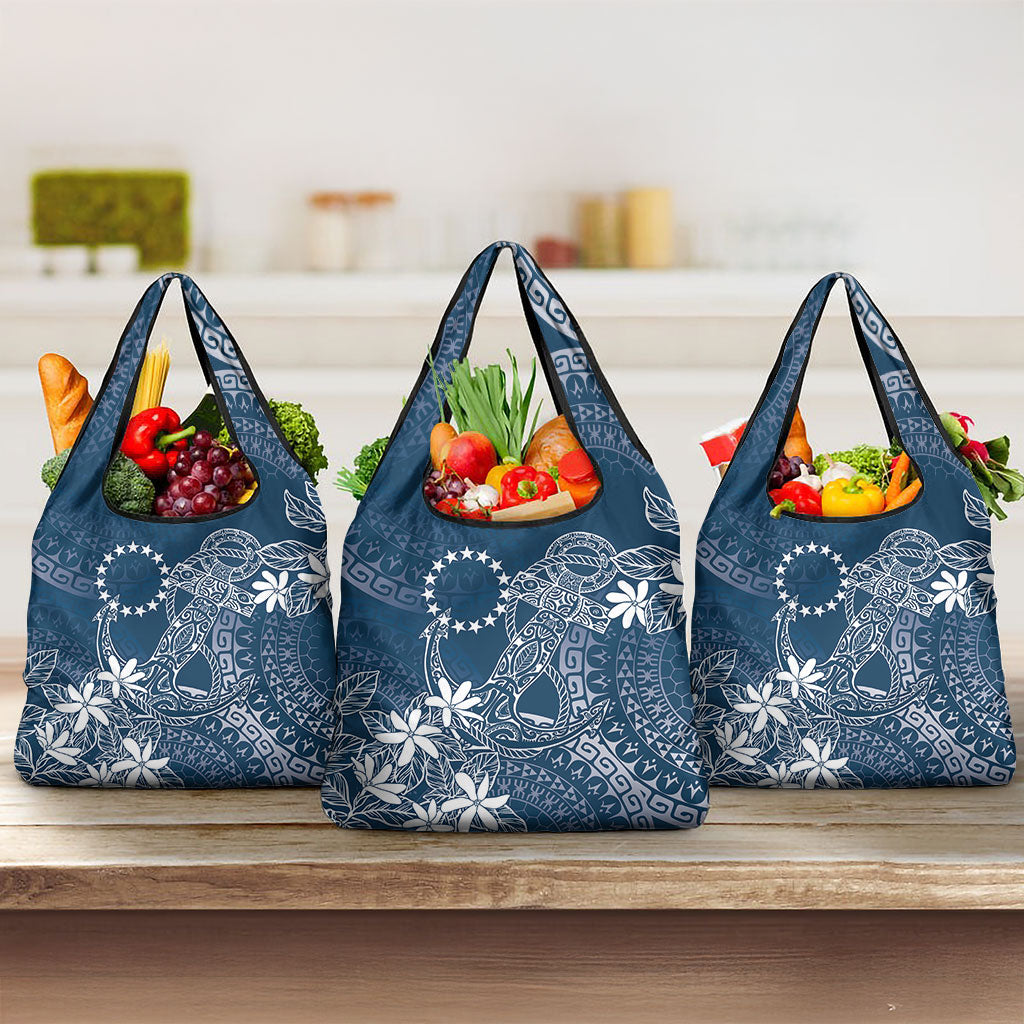 Navy Kuki Airani Tapakau Grocery Bag Tribal Anchor Mix Tiare