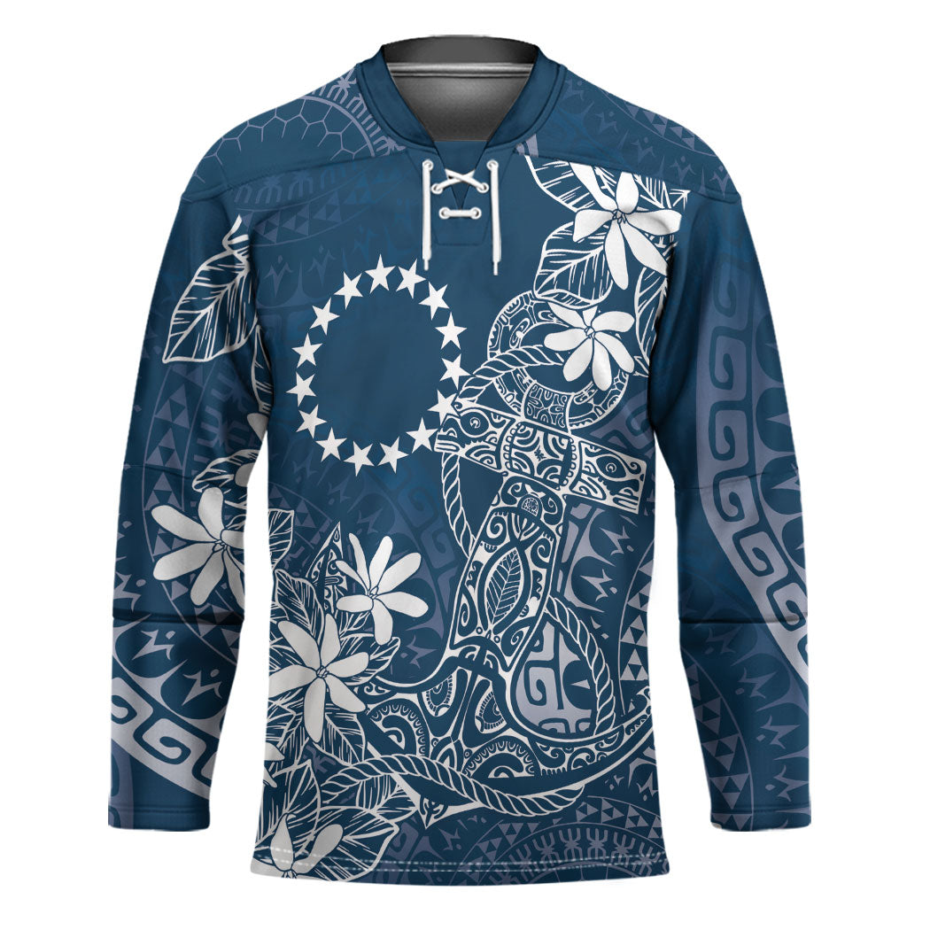 Navy Kuki Airani Tapakau Hockey Jersey Tribal Anchor Mix Tiare