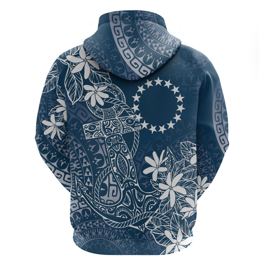 Navy Kuki Airani Tapakau Hoodie Tribal Anchor Mix Tiare