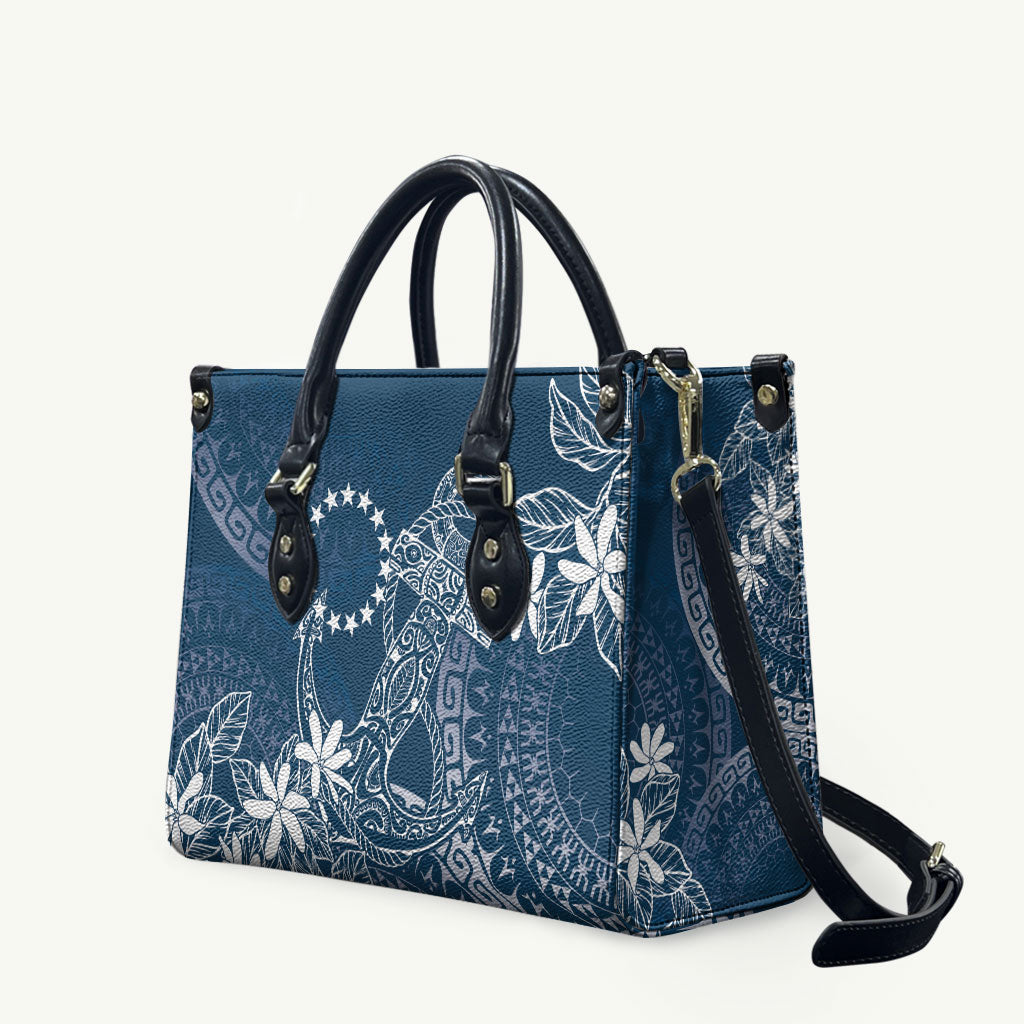 Navy Kuki Airani Tapakau Leather Bag Tribal Anchor Mix Tiare