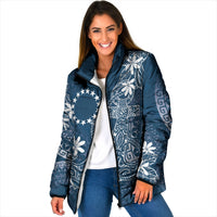 Navy Kuki Airani Tapakau Padded Jacket Tribal Anchor Mix Tiare