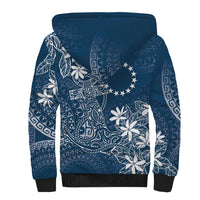 Navy Kuki Airani Tapakau Sherpa Hoodie Tribal Anchor Mix Tiare