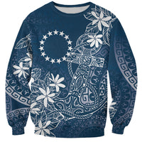 Navy Kuki Airani Tapakau Sweatshirt Tribal Anchor Mix Tiare