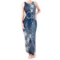 Navy Kuki Airani Tapakau Tank Maxi Dress Tribal Anchor Mix Tiare