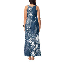 Navy Kuki Airani Tapakau Tank Maxi Dress Tribal Anchor Mix Tiare