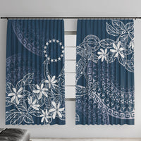 Navy Kuki Airani Tapakau Window Curtain Tribal Anchor Mix Tiare