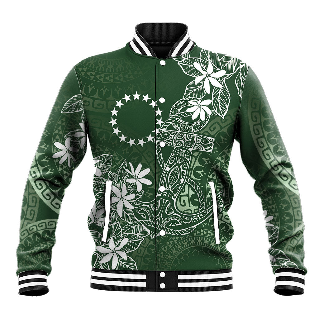 Sage Green Kuki Airani Tapakau Baseball Jacket Tribal Anchor Mix Tiare