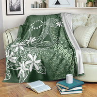 Sage Green Kuki Airani Tapakau Blanket Tribal Anchor Mix Tiare