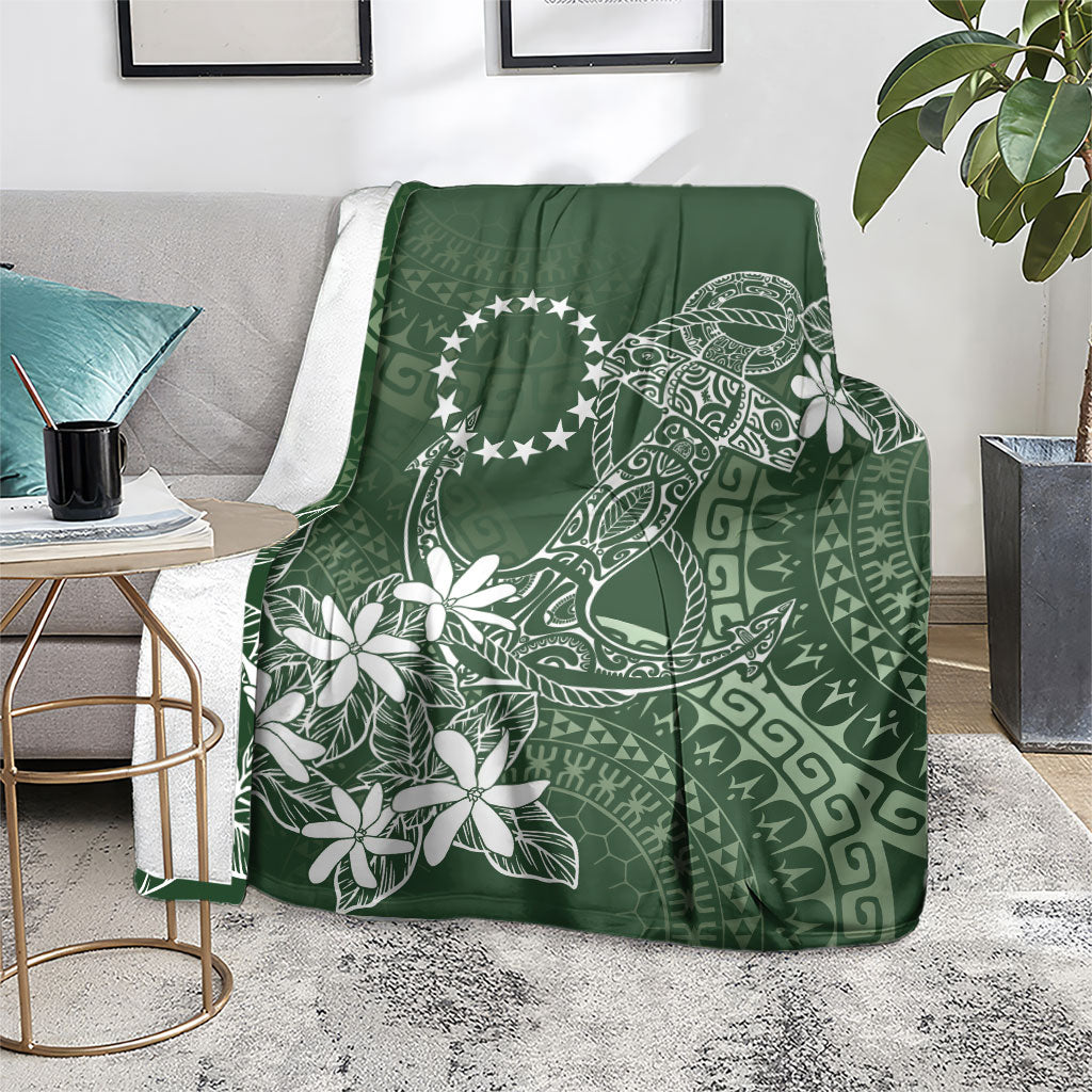 Sage Green Kuki Airani Tapakau Blanket Tribal Anchor Mix Tiare