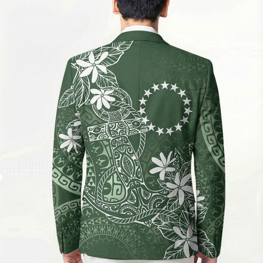 Sage Green Kuki Airani Tapakau Blazer Tribal Anchor Mix Tiare