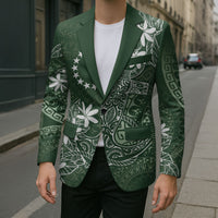 Sage Green Kuki Airani Tapakau Blazer Tribal Anchor Mix Tiare