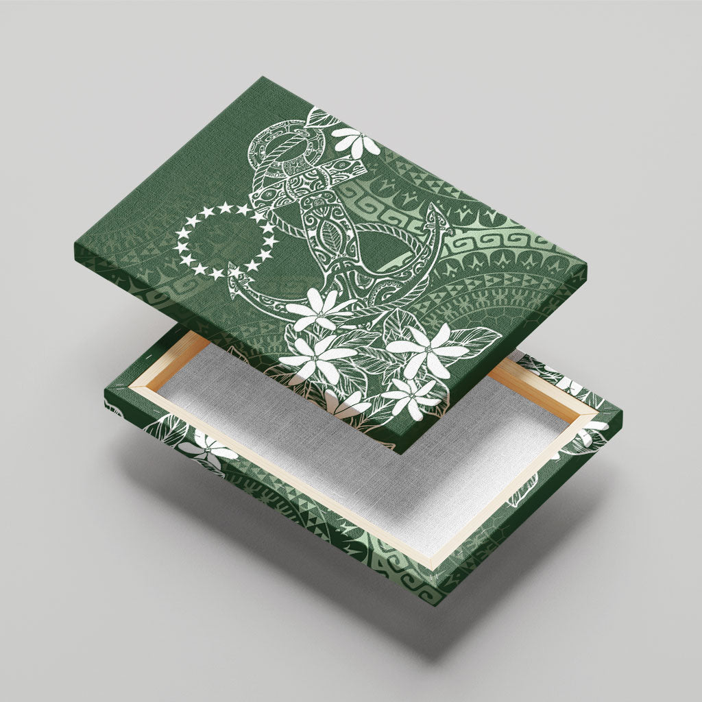 Sage Green Kuki Airani Tapakau Canvas Wall Art Tribal Anchor Mix Tiare